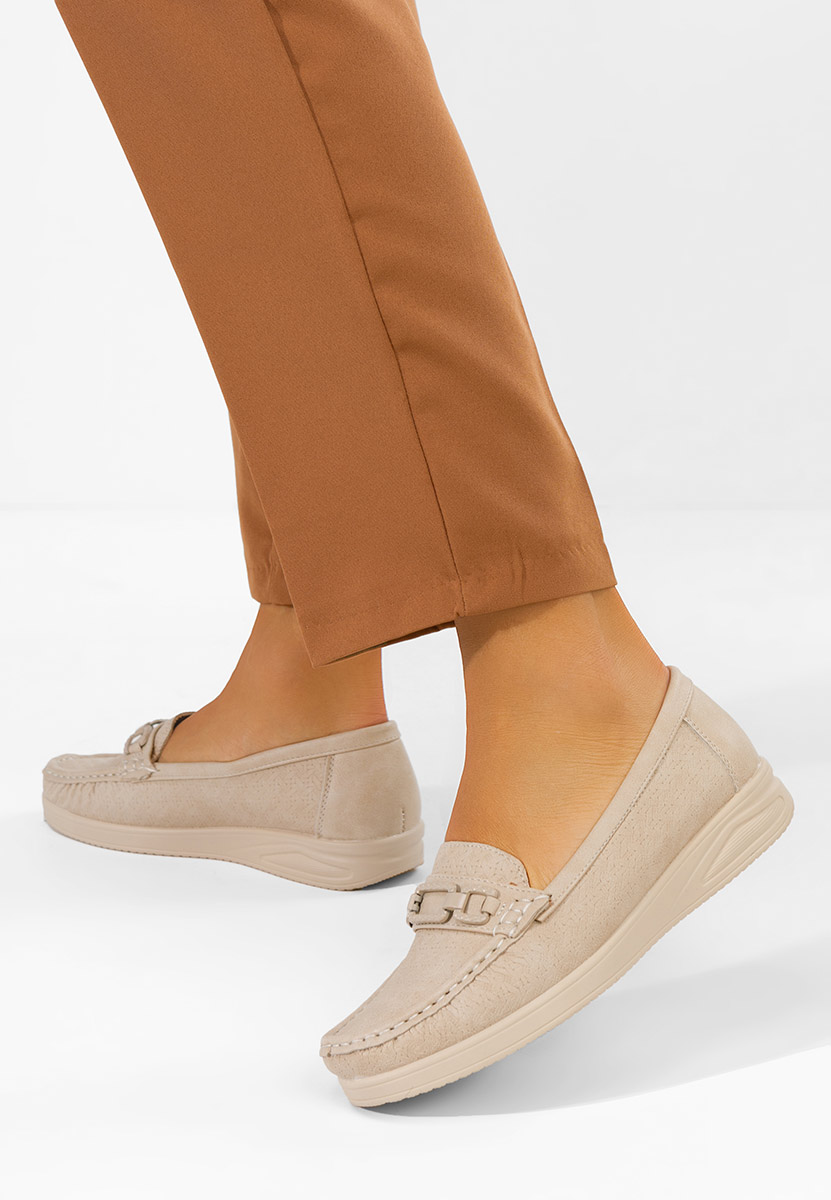 Дамски мокасини Ansleya бежов
