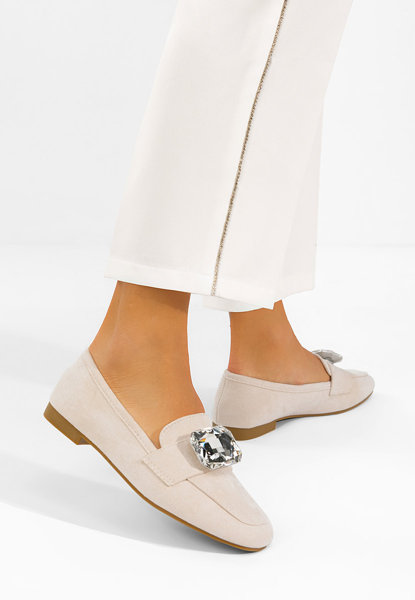 Дамски мокасини Olimia бежов