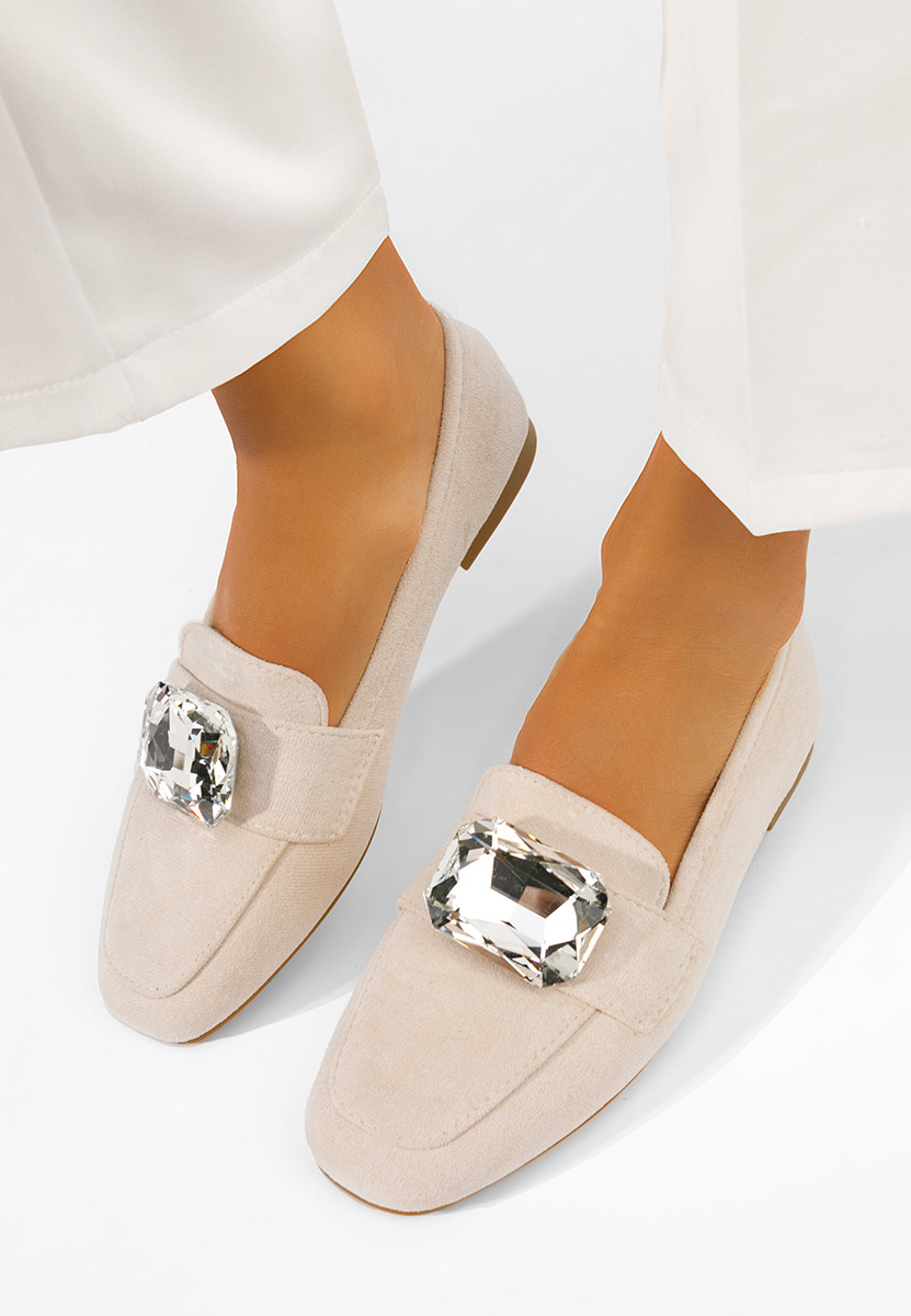 Дамски мокасини Olimia бежов