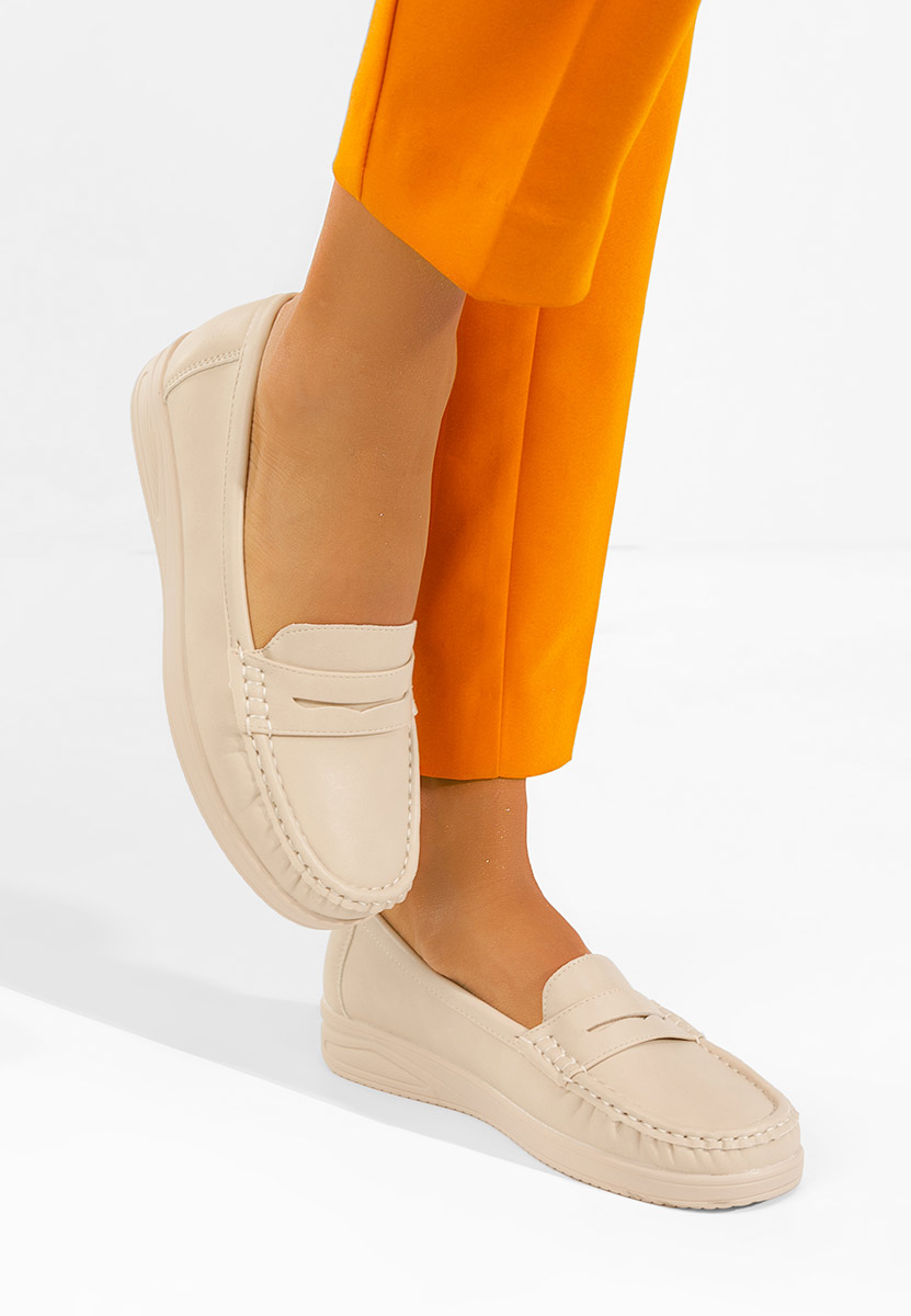 Дамски мокасини Elesya бежов