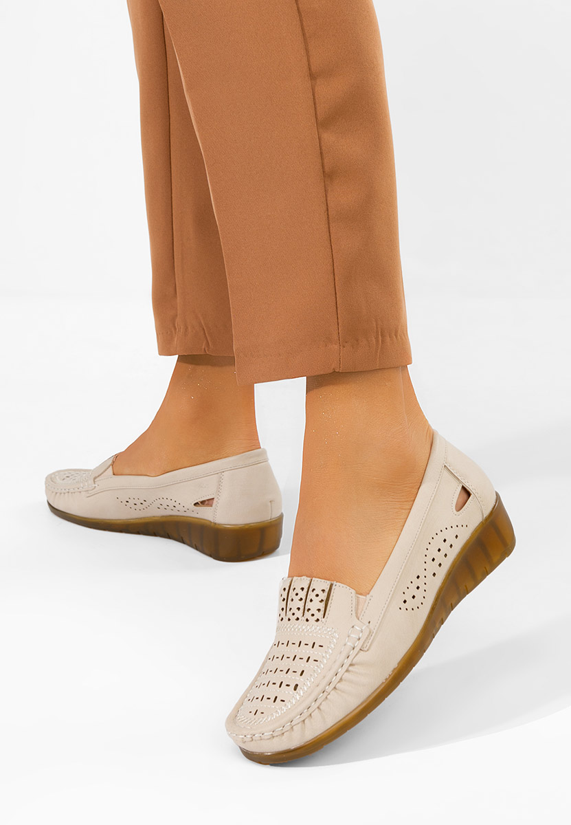 Дамски мокасини Genovia бежов