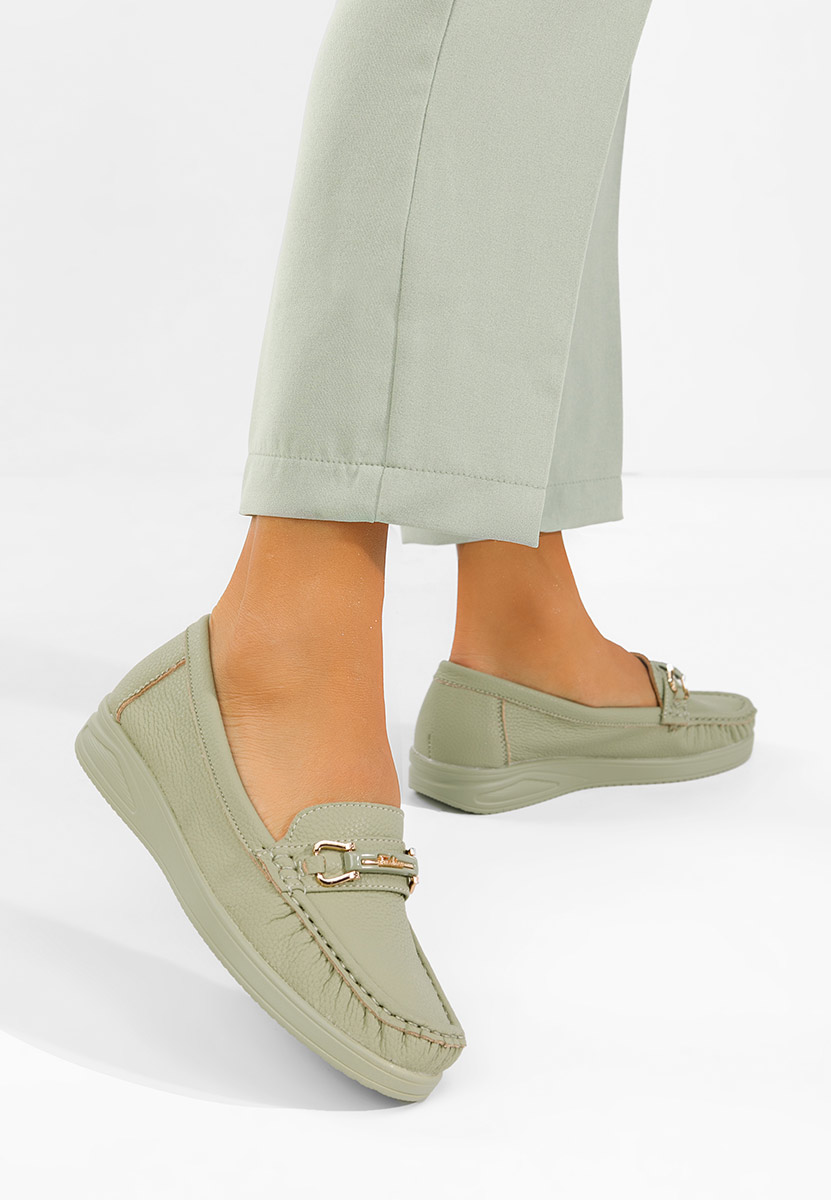 Дамски мокасини Odenia зелен