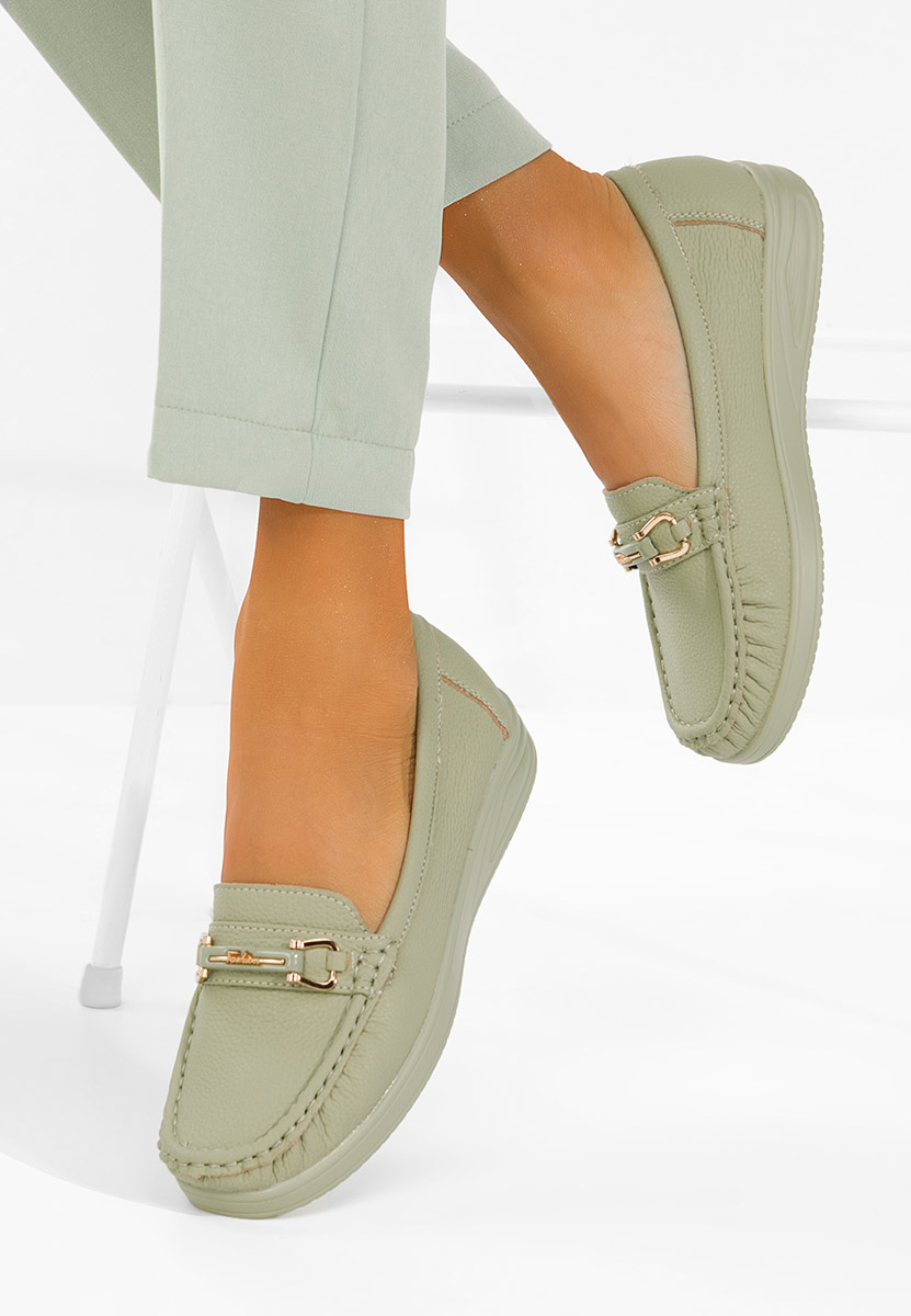 Дамски мокасини Odenia зелен