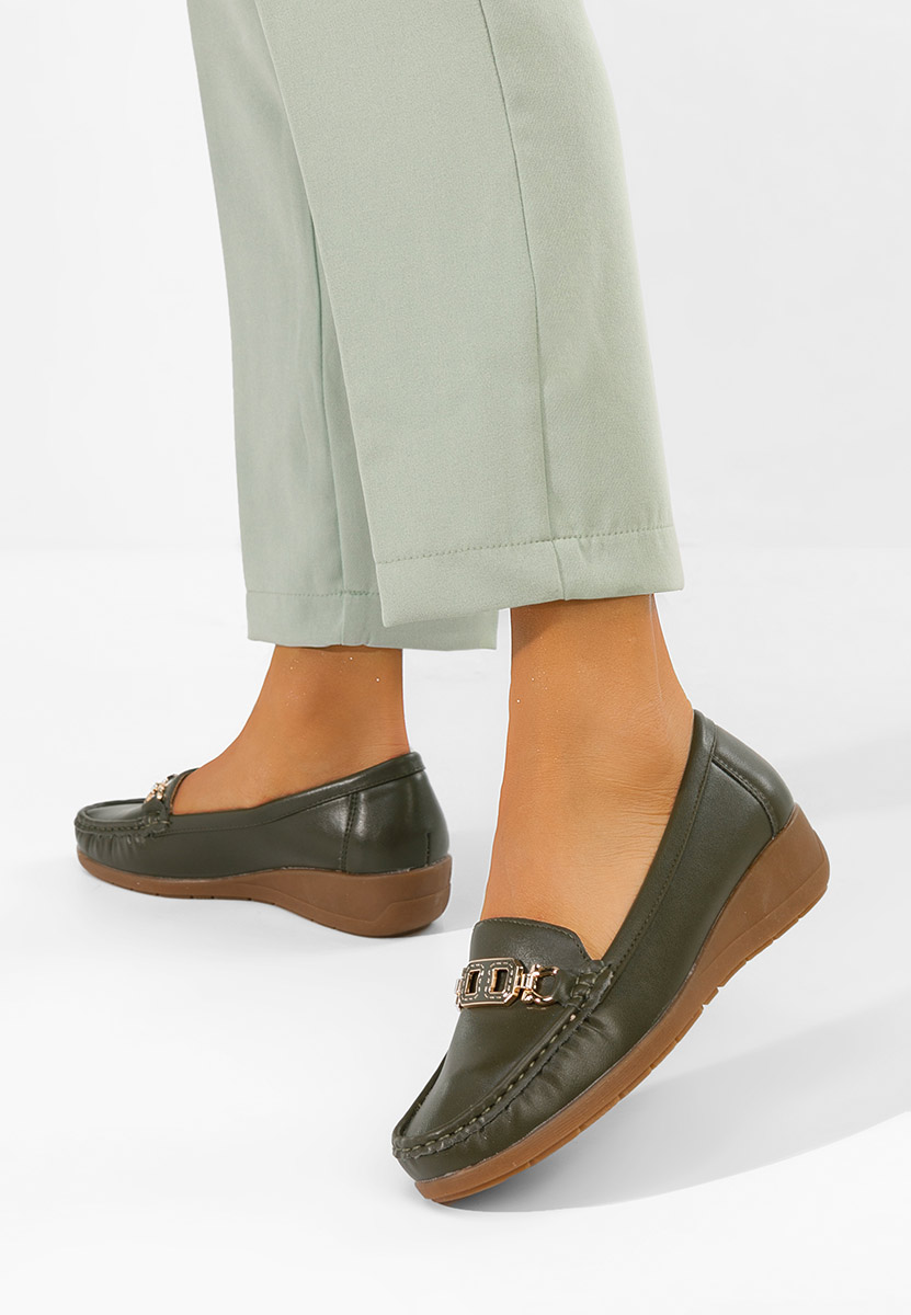 Дамски мокасини Varalia зелен