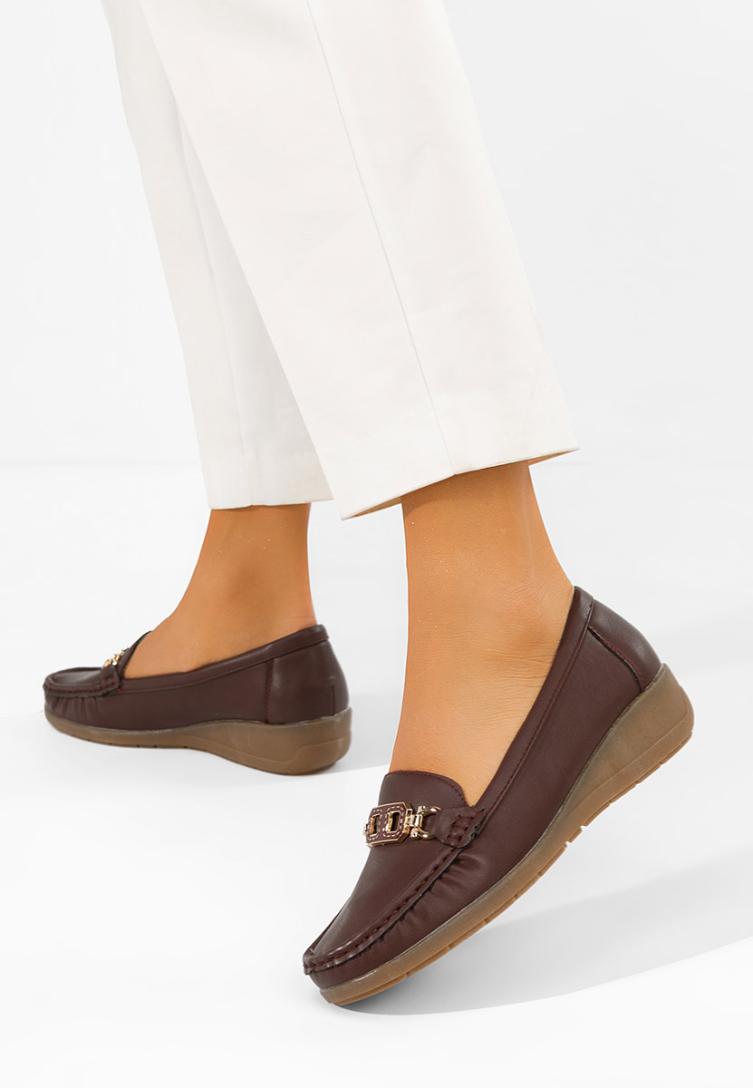 Дамски мокасини Varalia Винено червено