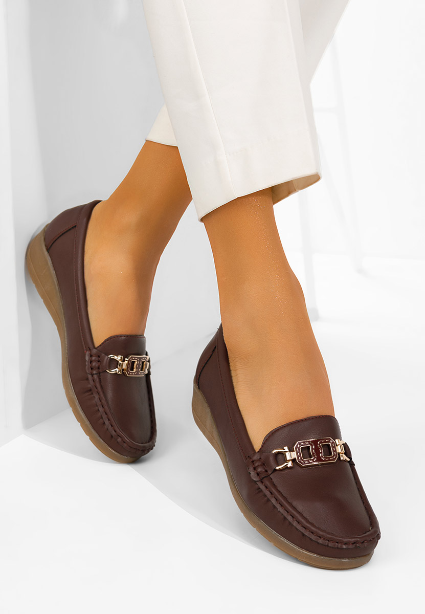 Дамски мокасини Varalia Винено червено