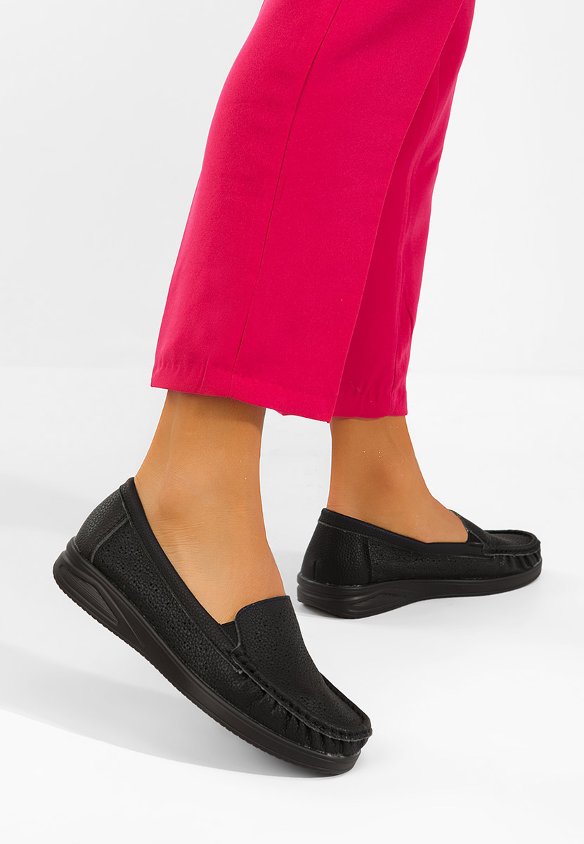 Дамски мокасини Valelia черни
