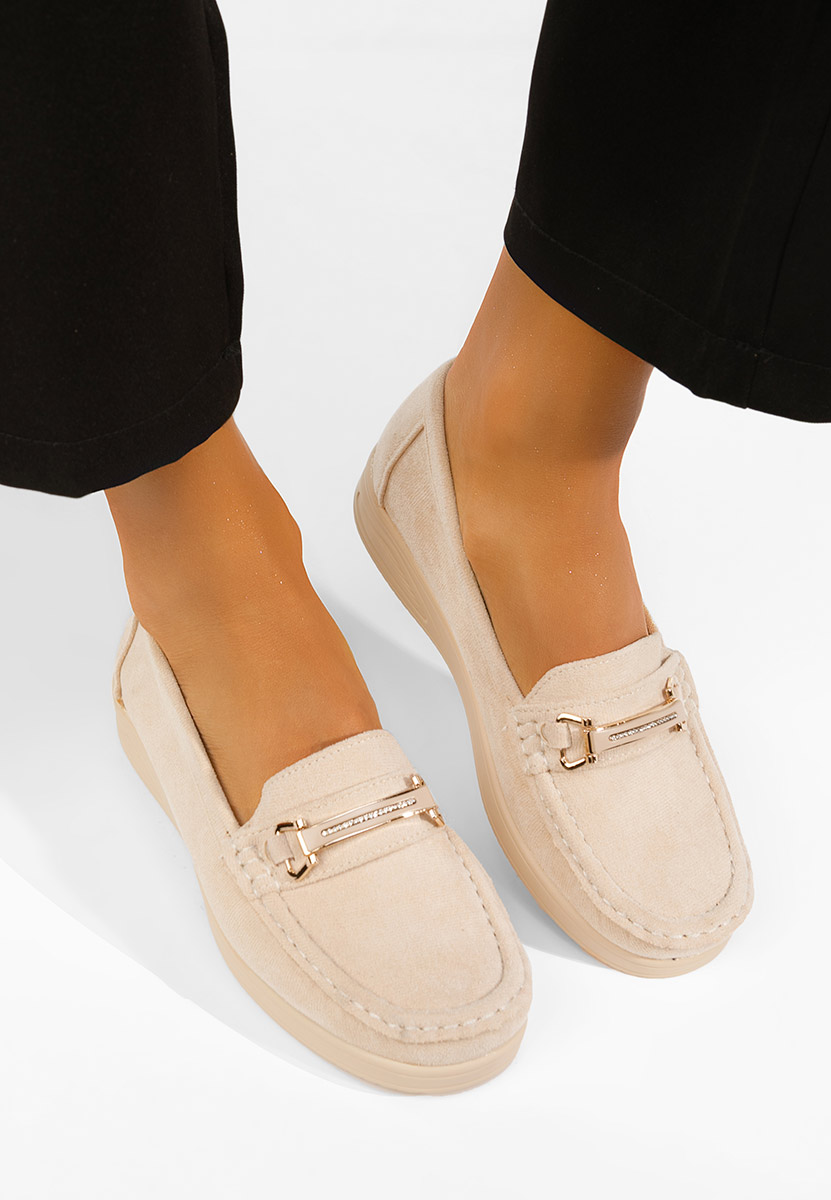 Дамски мокасини Esmiara бежов