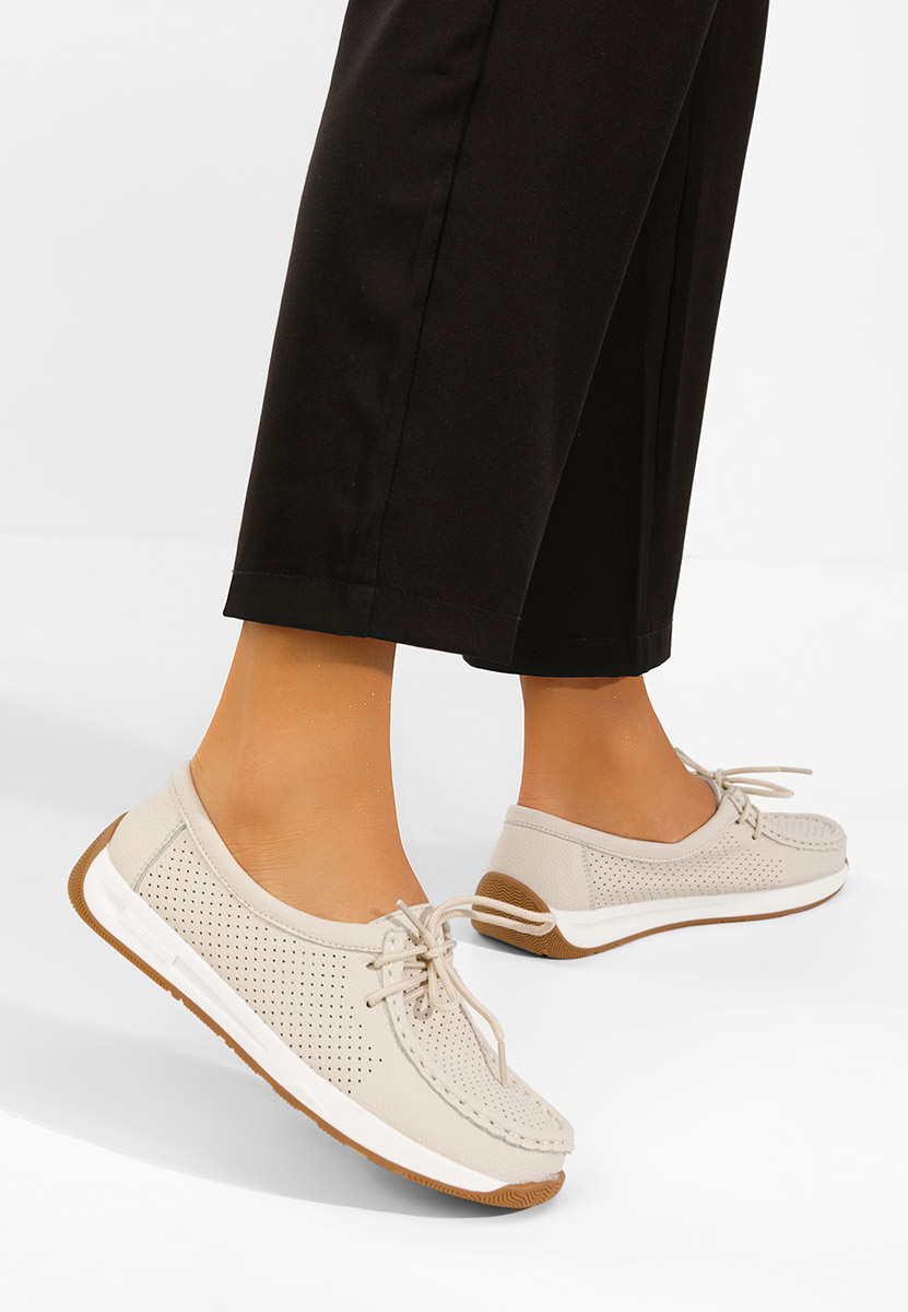 Дамски мокасини Kaliana бежов