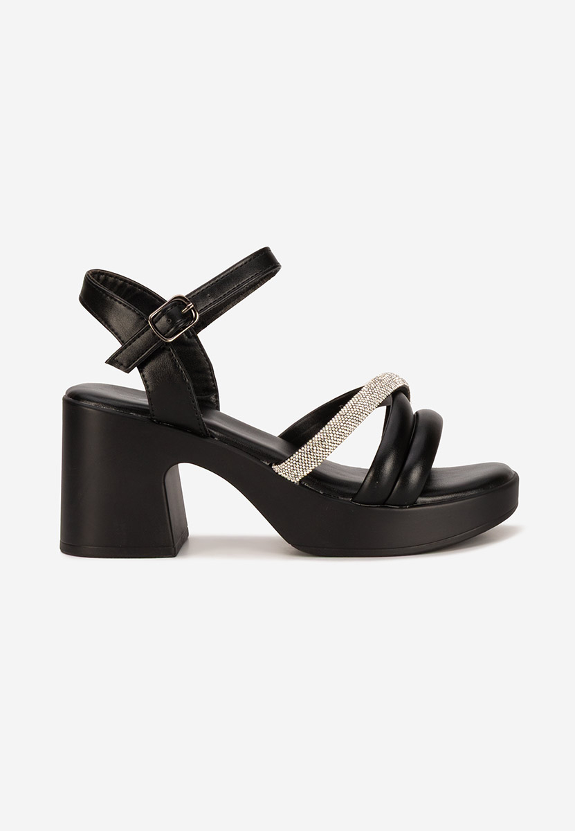 Сандали на ток Jadina черен