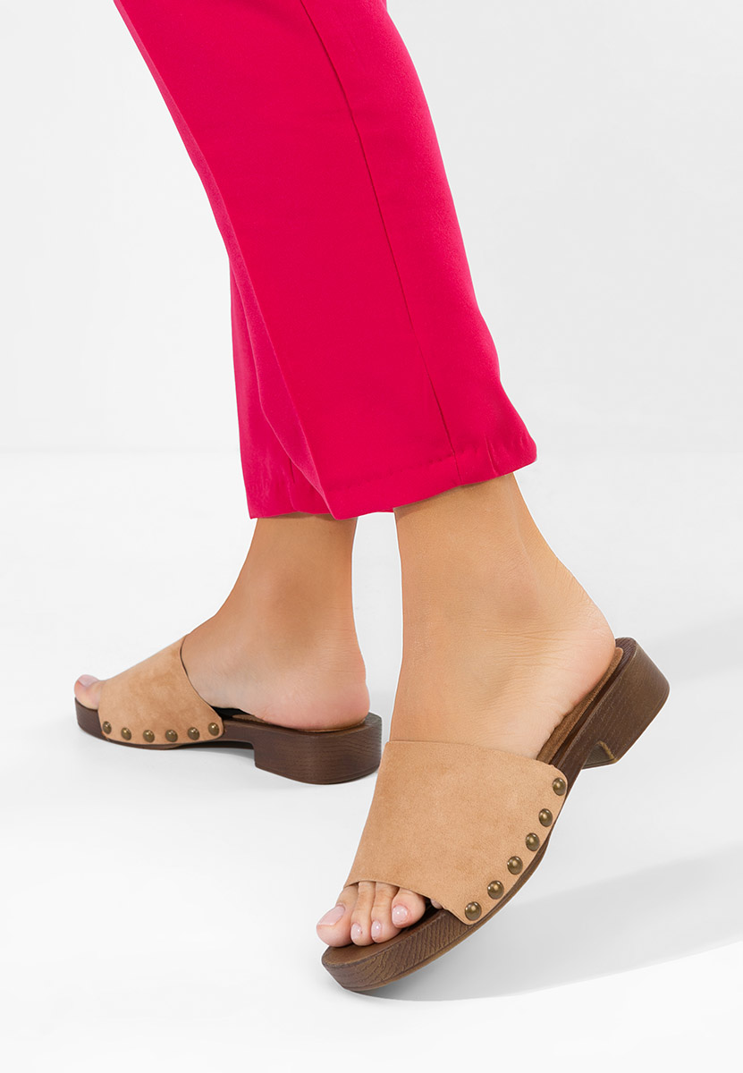 Дамски чехли Syndi бежов