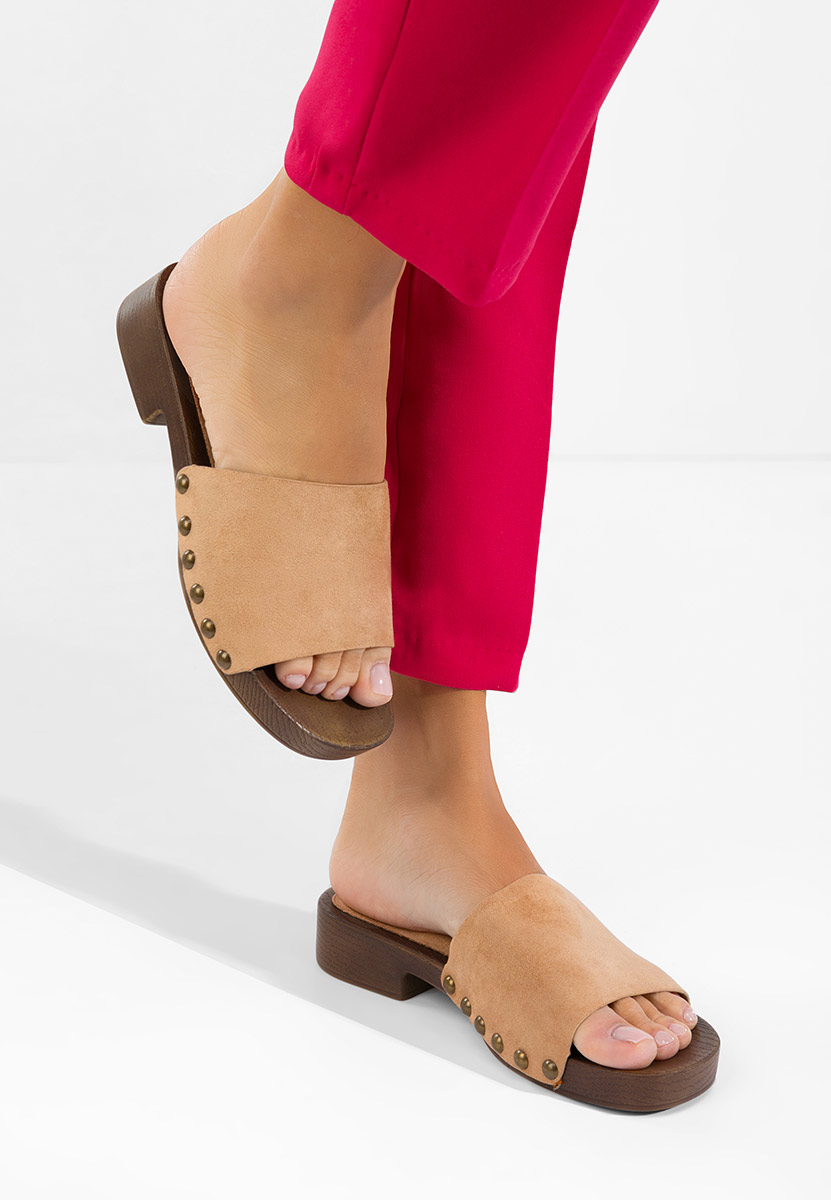 Дамски чехли Syndi бежов