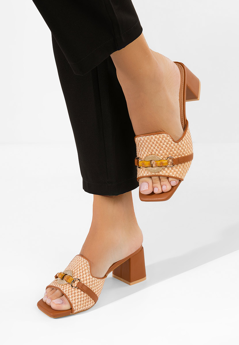 Чехли на ток Olenna камел