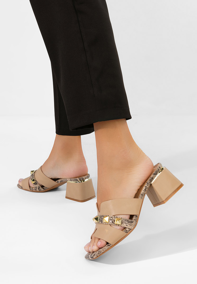 Чехли на ток Lekana бежов