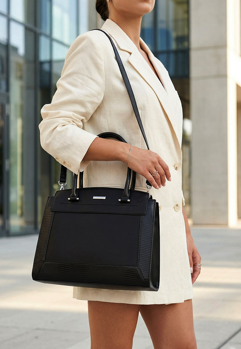 Дамски офис чанта Silvia Rosa 8179 черна