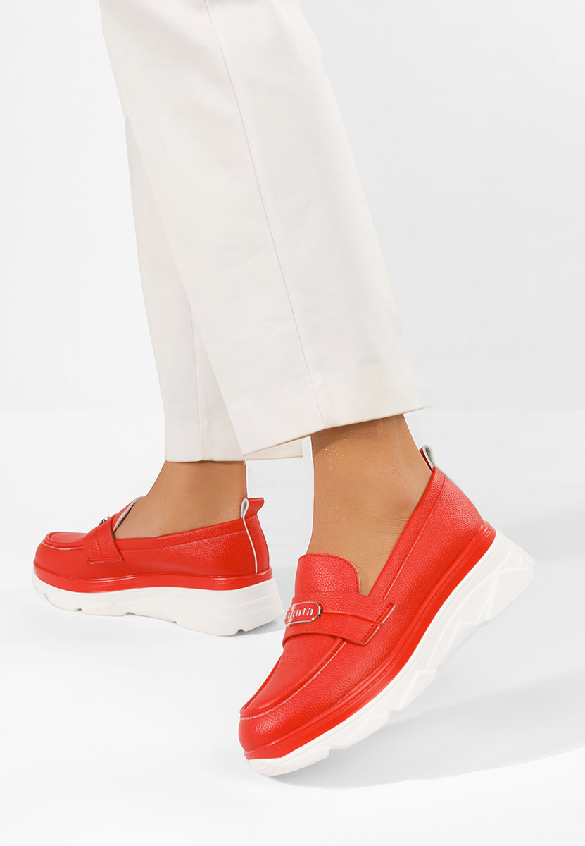 Mокасини на платформа Reenia червен