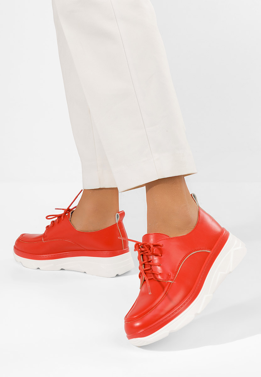 Дамски мокасини Eleonorai червен