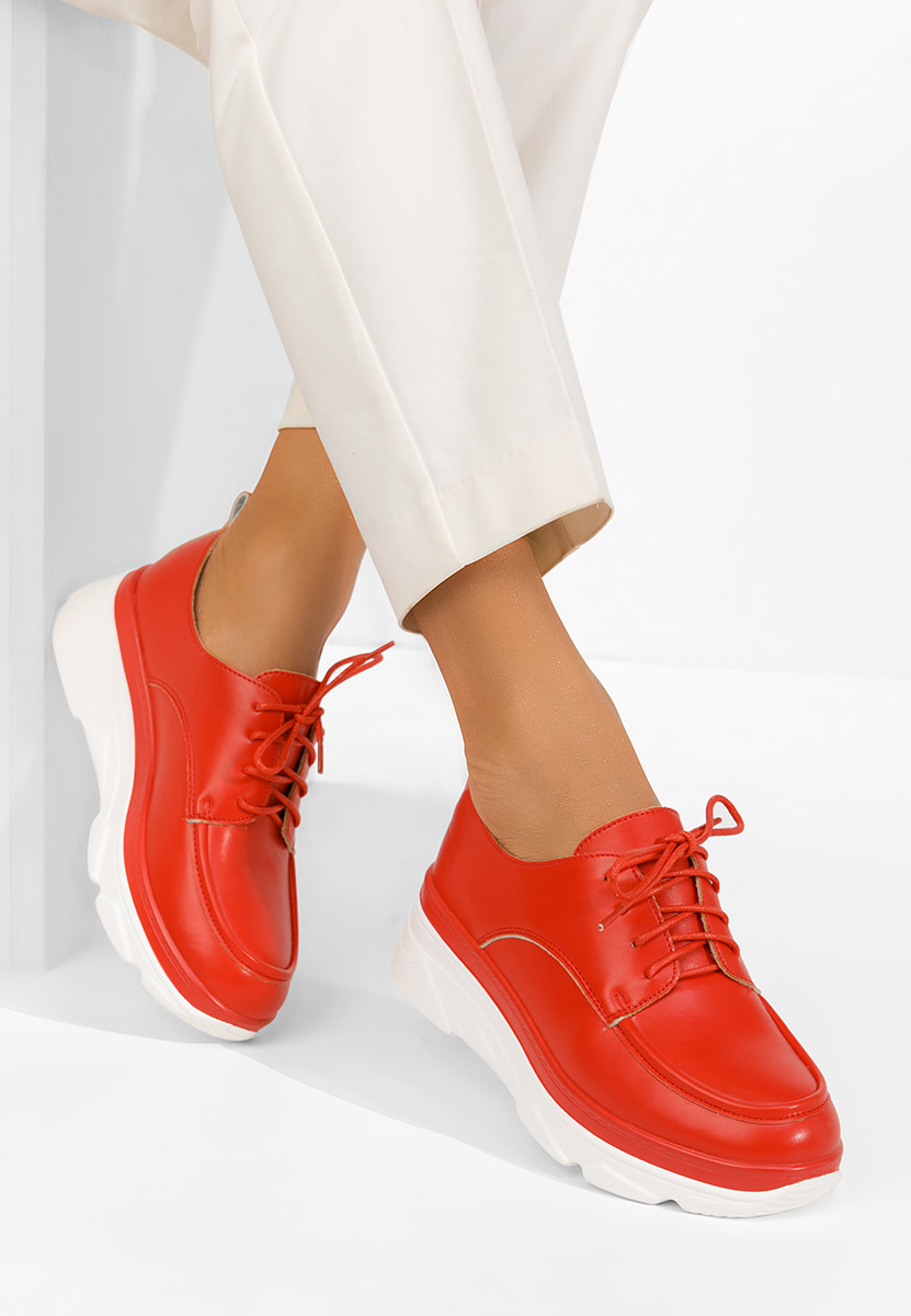 Дамски мокасини Eleonorai червен