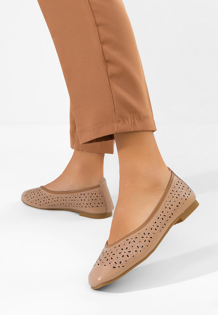 Балерини от естествена кожа Verioma V2 бежов