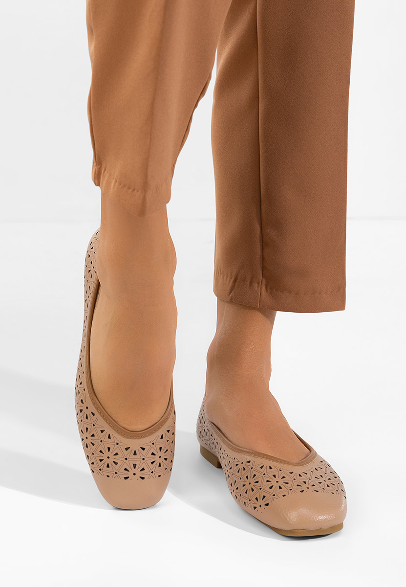 Балерини от естествена кожа Verioma V2 бежов