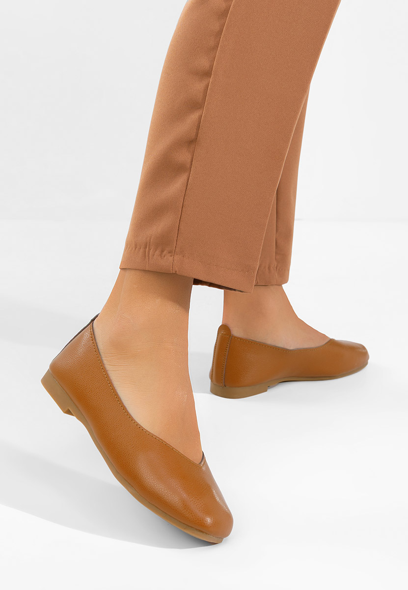 Балерини от естествена кожа Gabiela кафяв