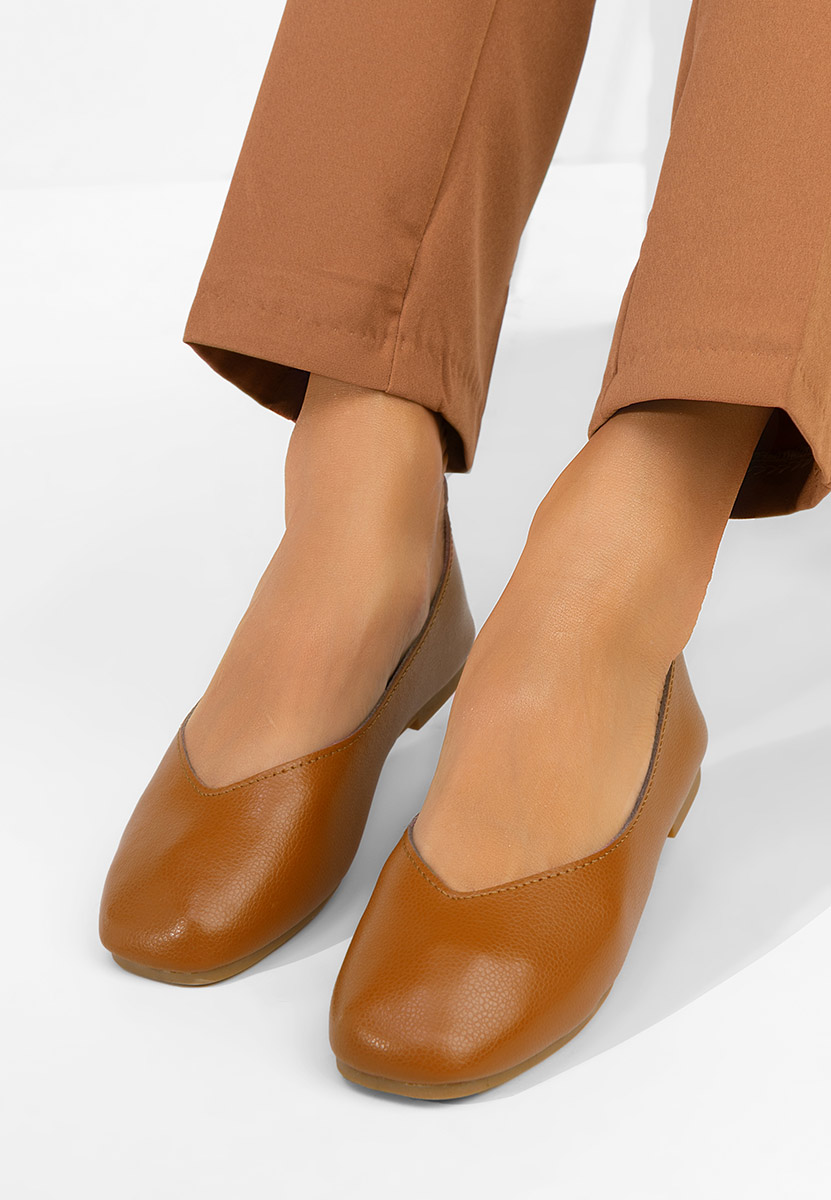 Балерини от естествена кожа Gabiela кафяв