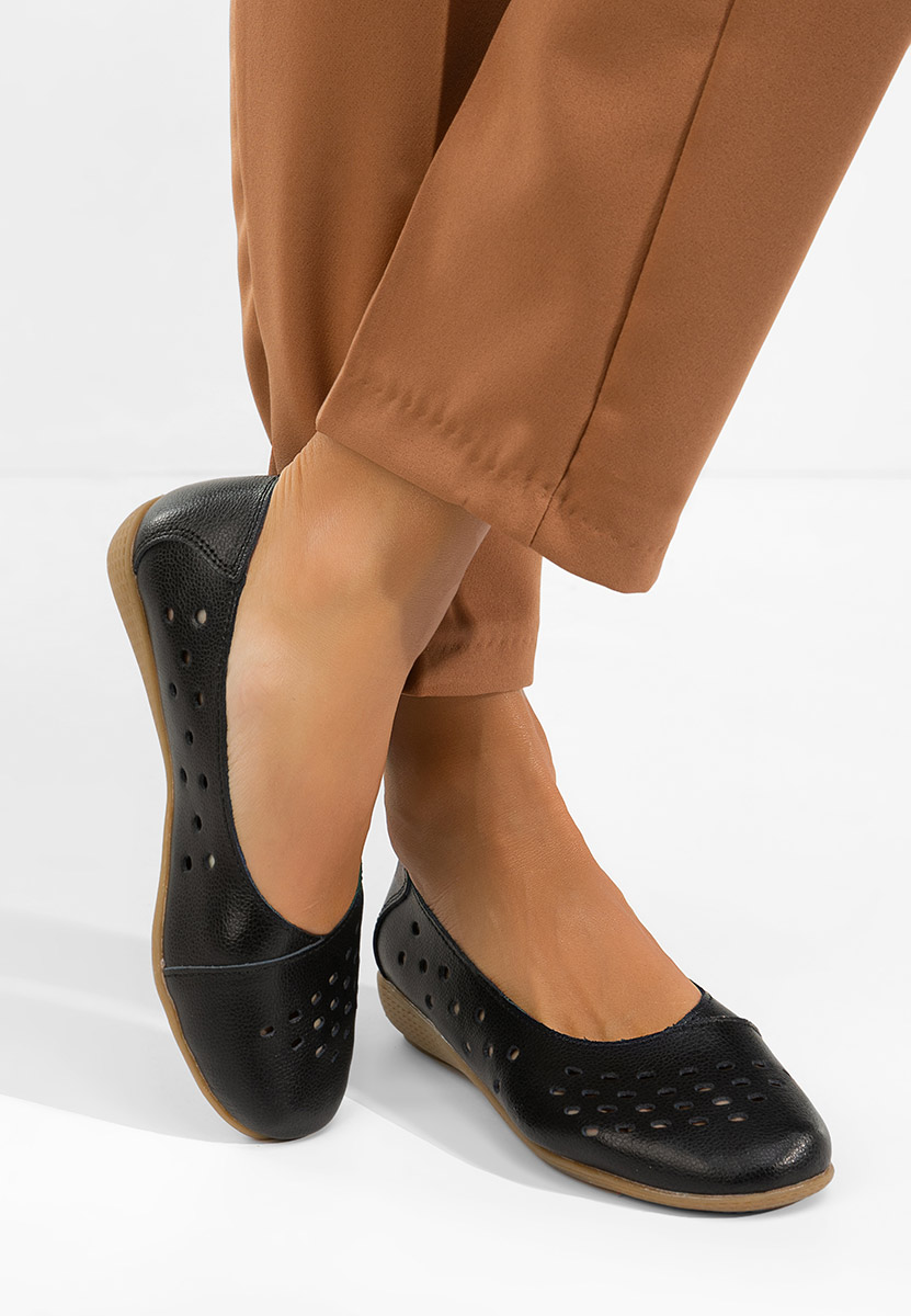 Балерини от естествена кожа Andeia черни