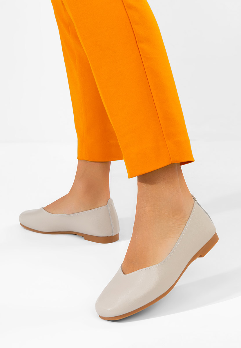 Балерини от естествена кожа Gabiela бежов