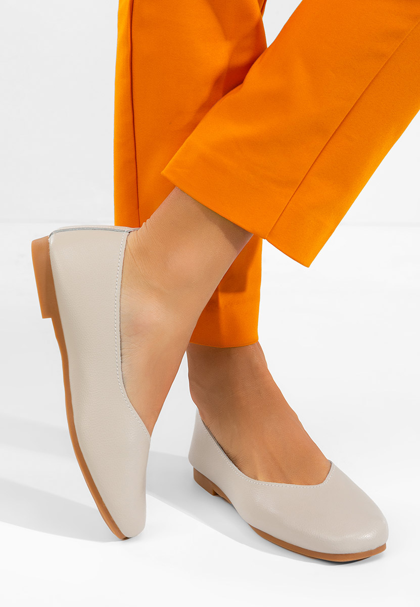 Балерини от естествена кожа Gabiela бежов