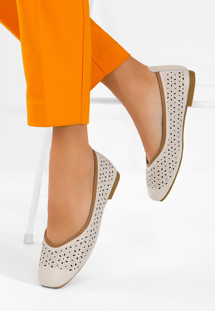 Балерини от естествена кожа Verioma бежов