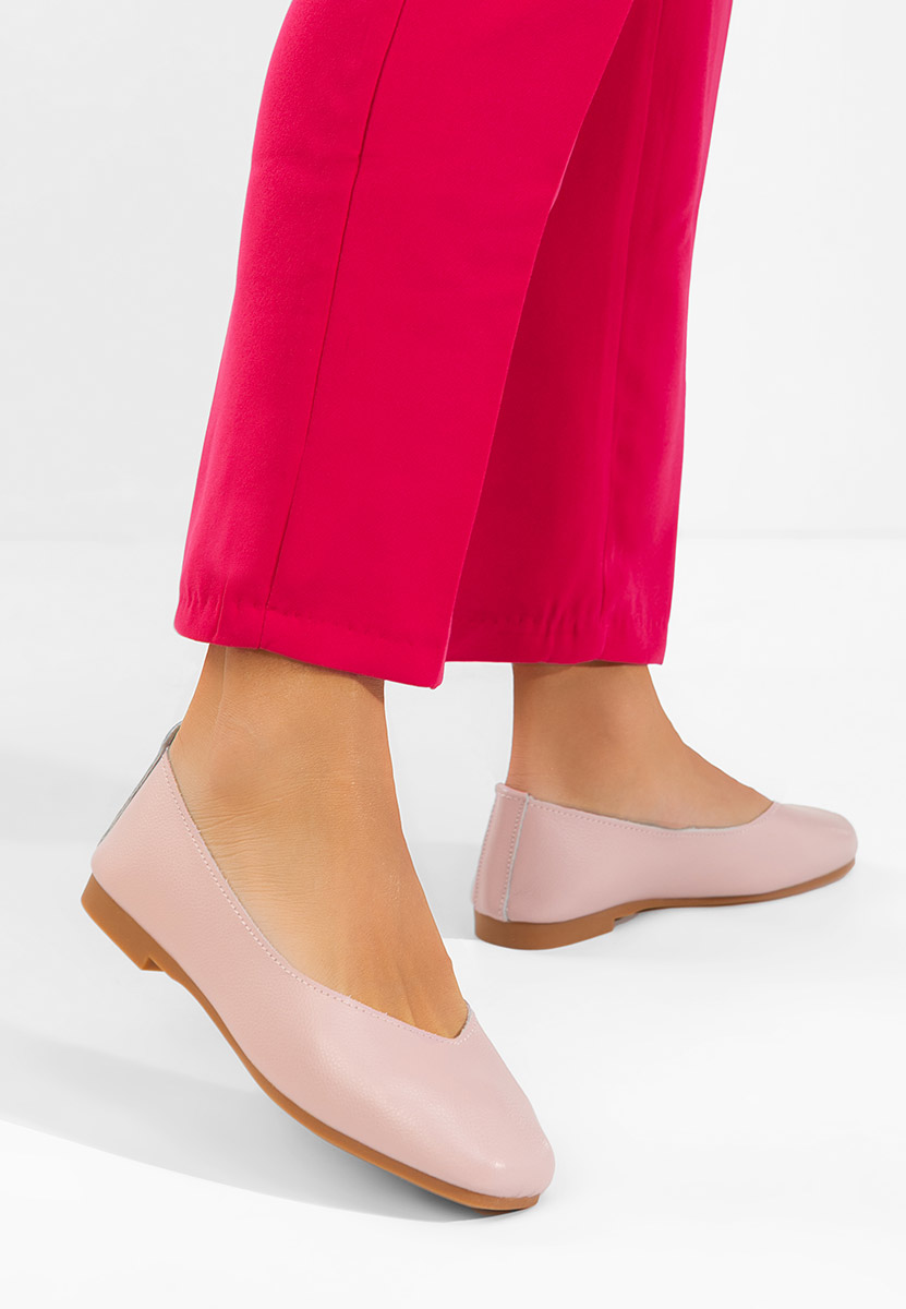 Балерини от естествена кожа Gabiela розов