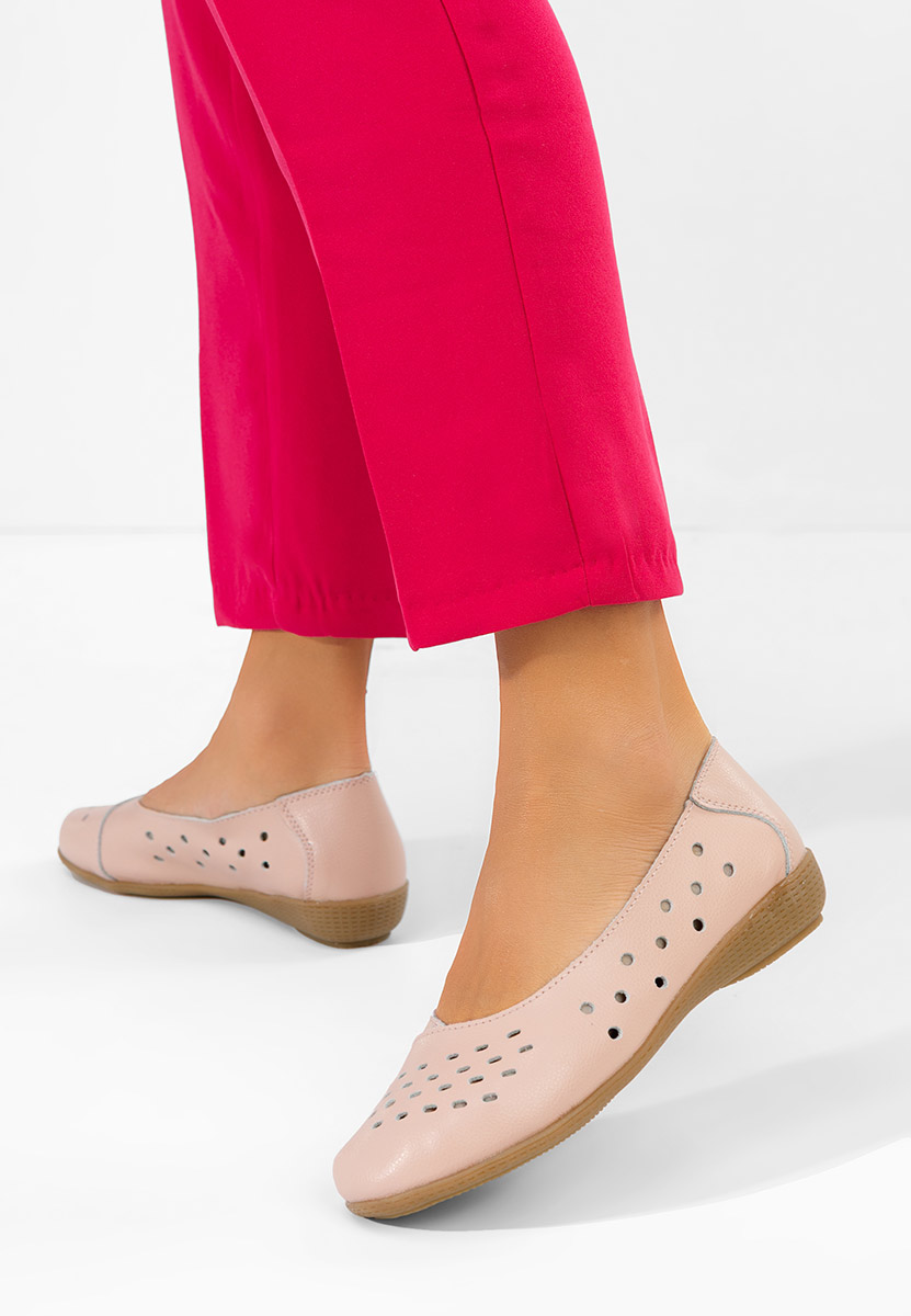 Балерини от естествена кожа Andeia розов