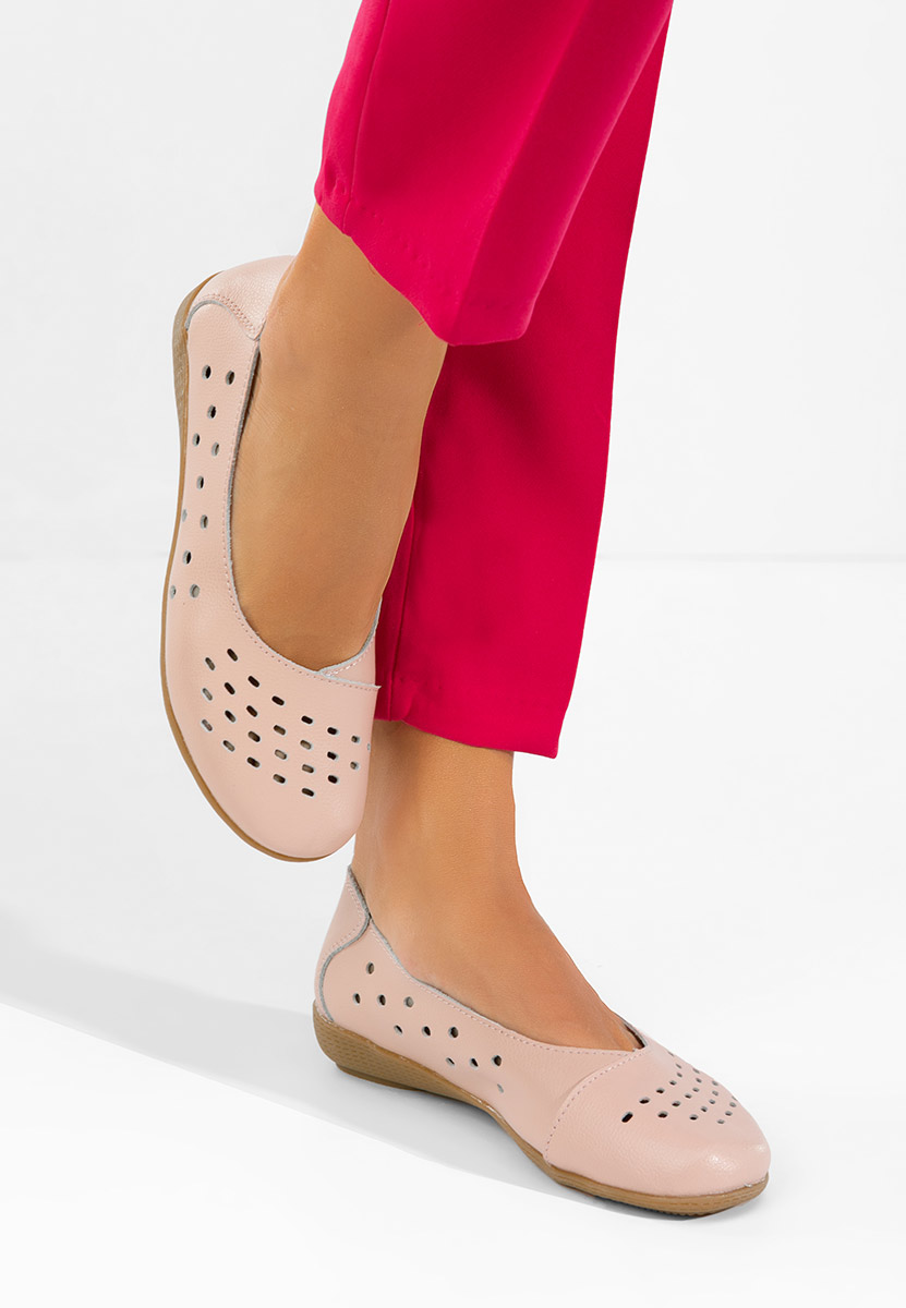 Балерини от естествена кожа Andeia розов