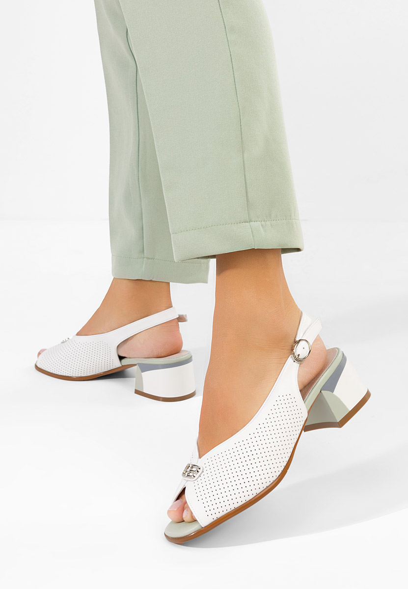 Сандали от естествена кожа Rabiela бели