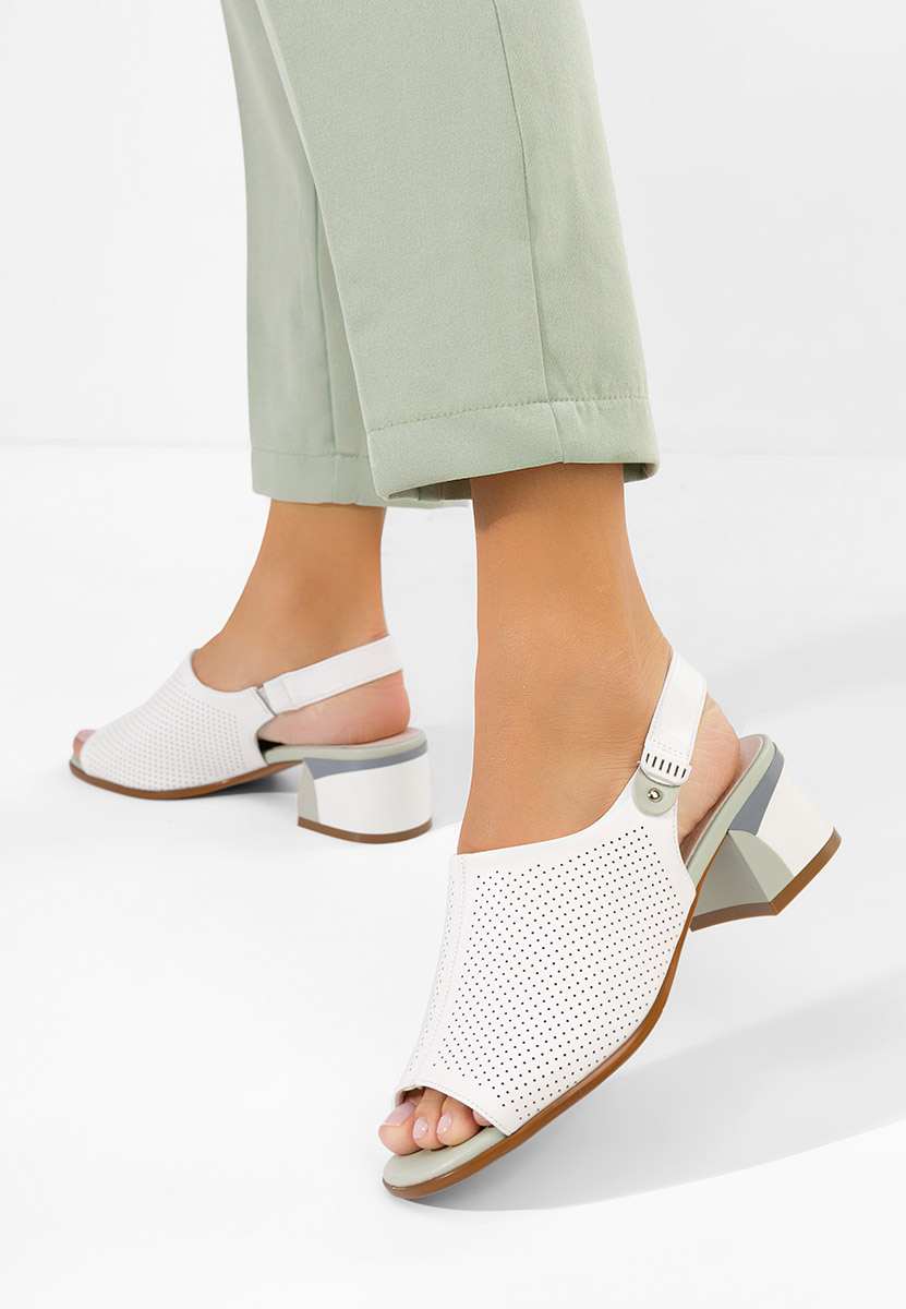 Сандали от естествена кожа Kalya бели