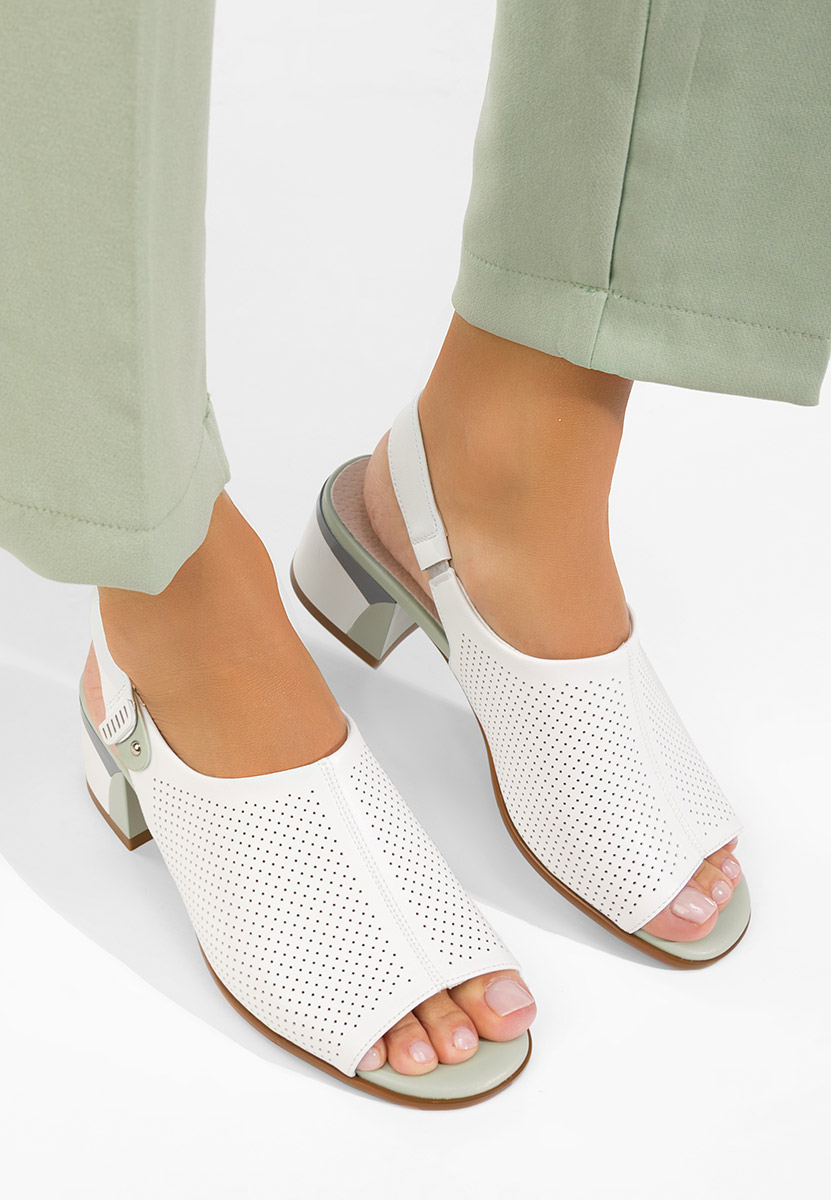 Сандали от естествена кожа Kalya бели