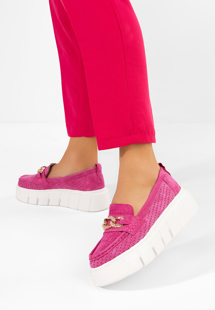 Дамски мокасини естествена кожа Tryna фуджия