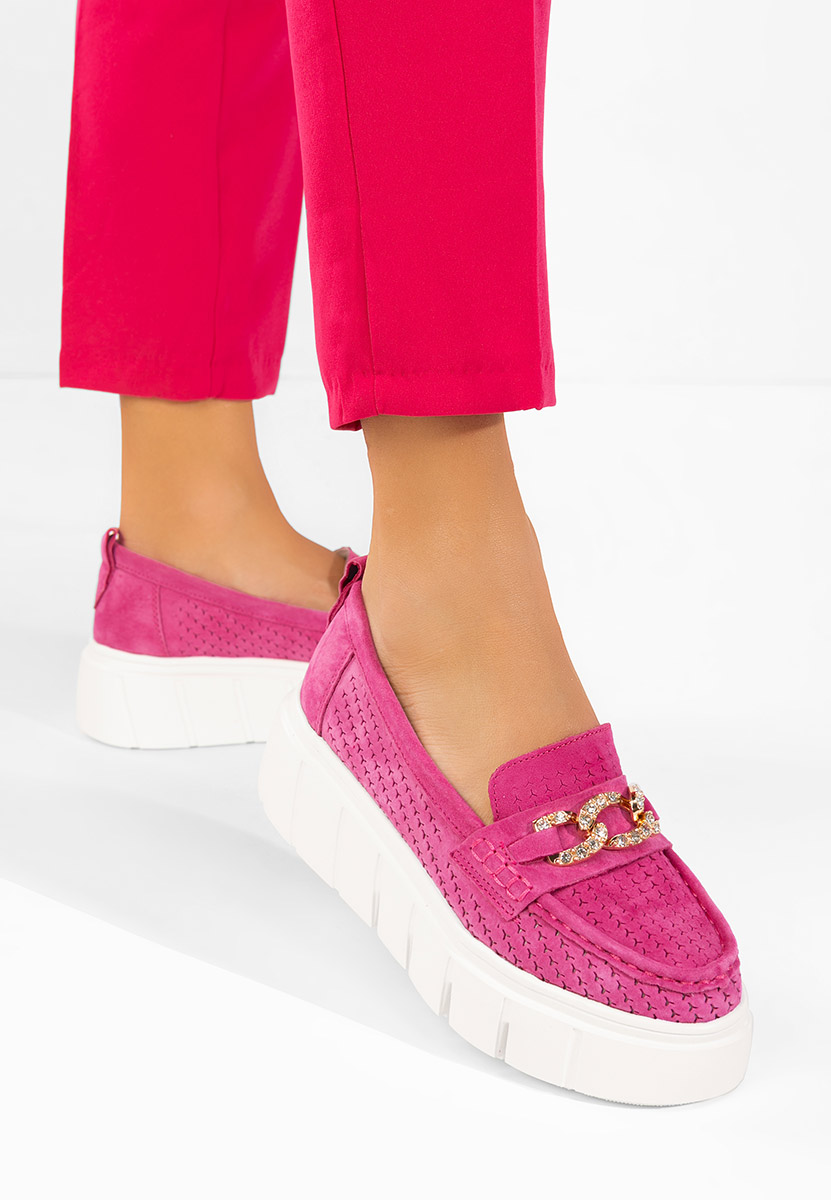 Дамски мокасини естествена кожа Tryna фуджия