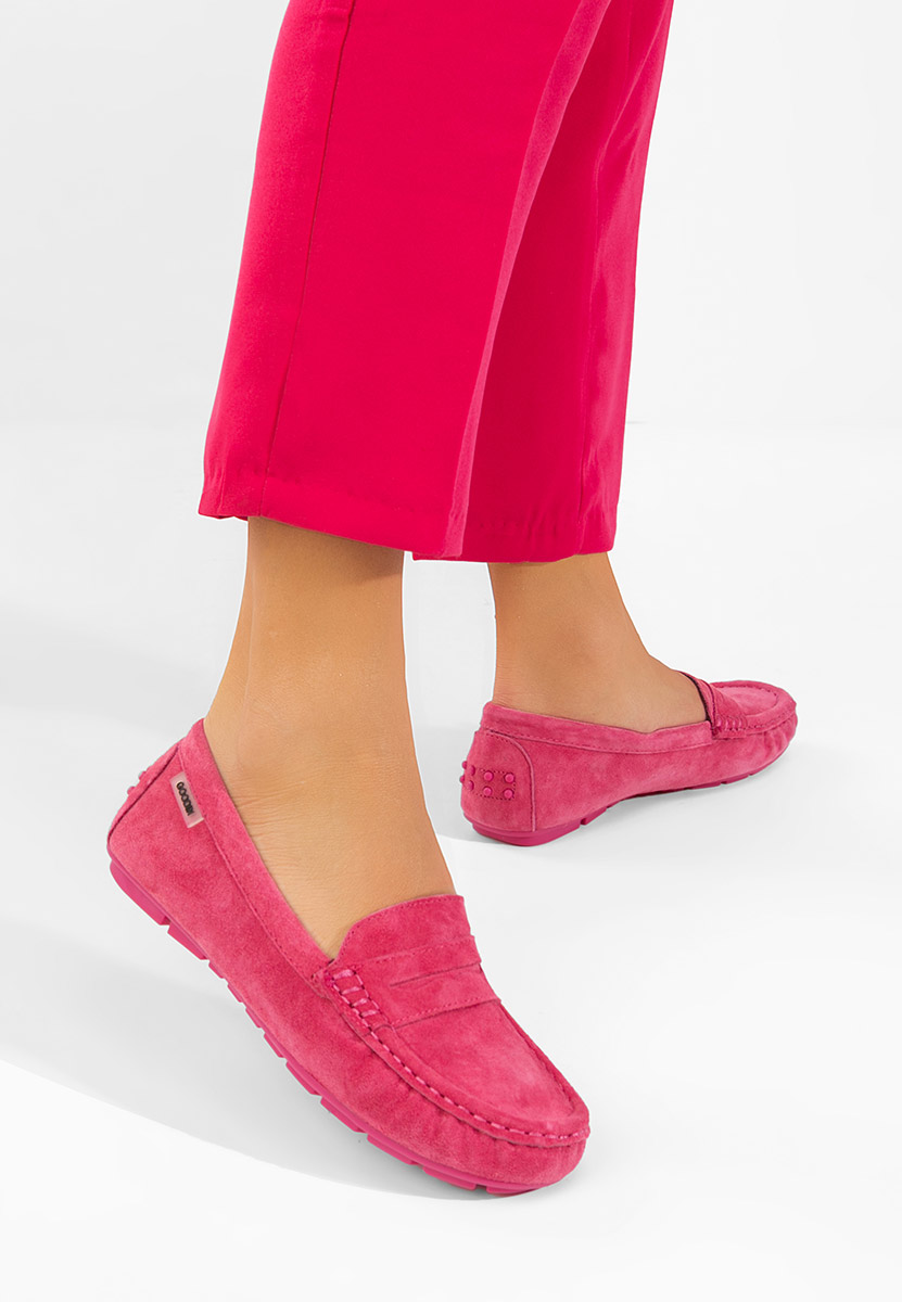 Дамски мокасини естествена кожа Dionesia фуджия