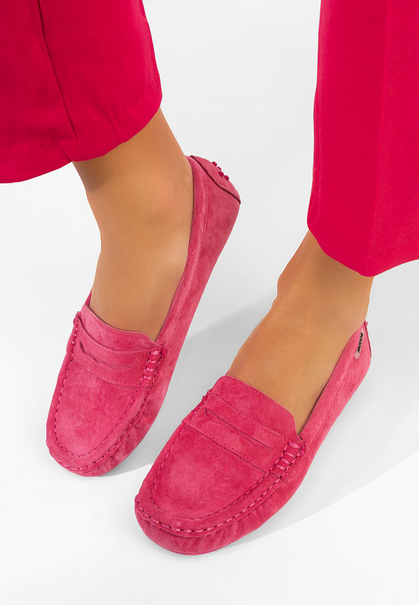 Дамски мокасини естествена кожа Dionesia фуджия