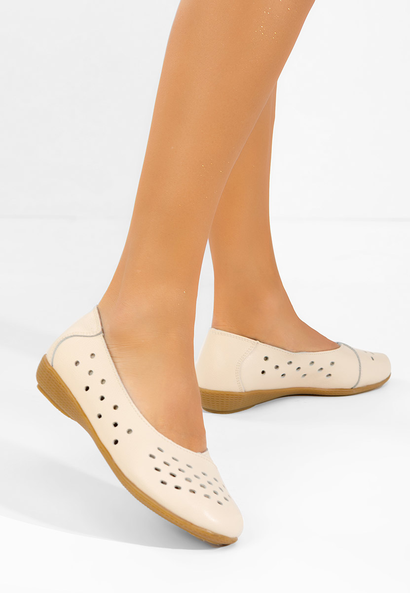 Балерини от естествена кожа Andeia бежов