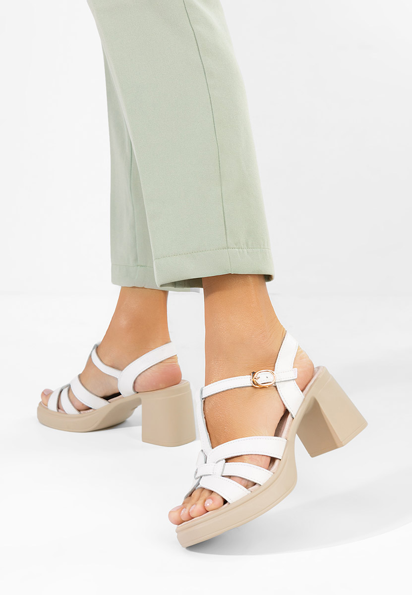 Сандали на ток Rafelia бели