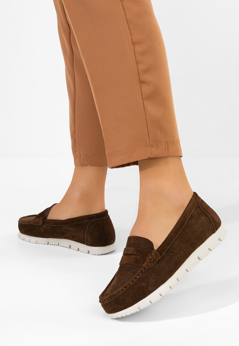 Дамски мокасини естествена кожа Valerimia V2 кафяв