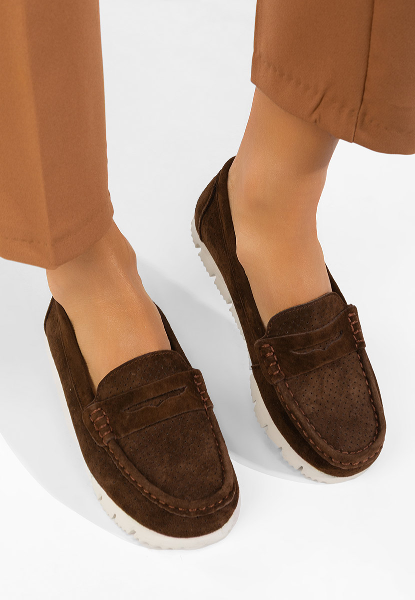 Дамски мокасини естествена кожа Valerimia V2 кафяв