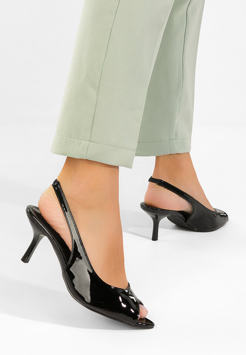 Cандали с тънък ток Naressa черен