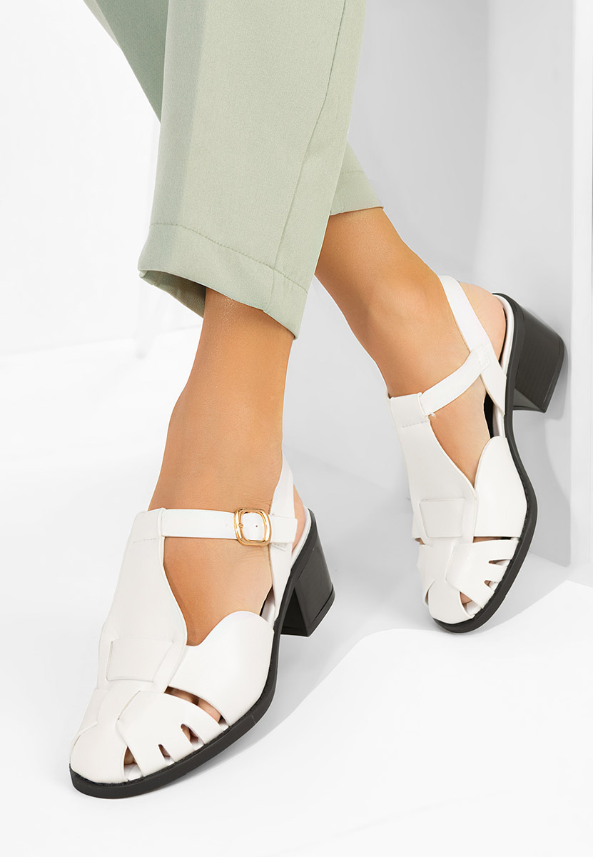 Сандали на ток Sennia бели