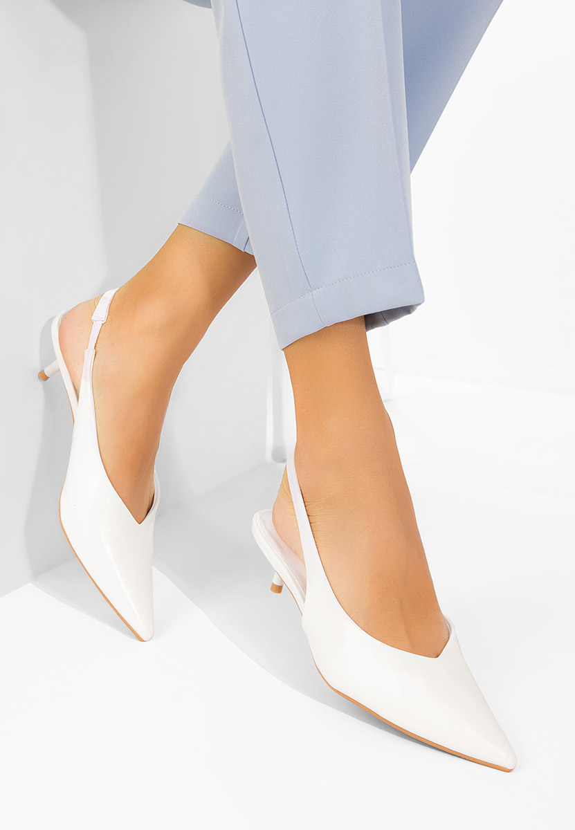 Обувки на ток Nirvania бели