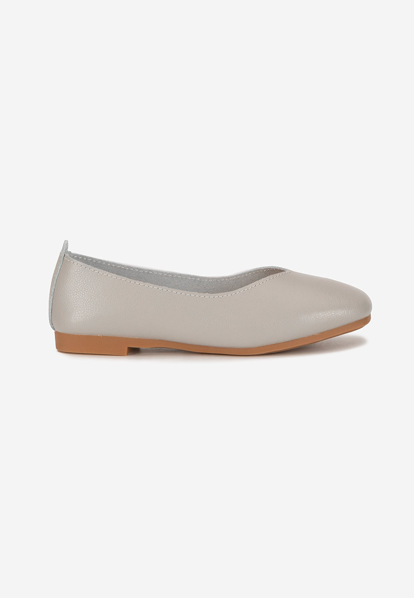 Балерини от естествена кожа Gabiela сив
