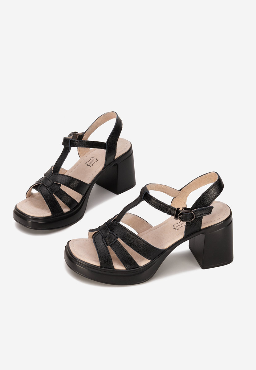 Сандали на ток Rafalya черен