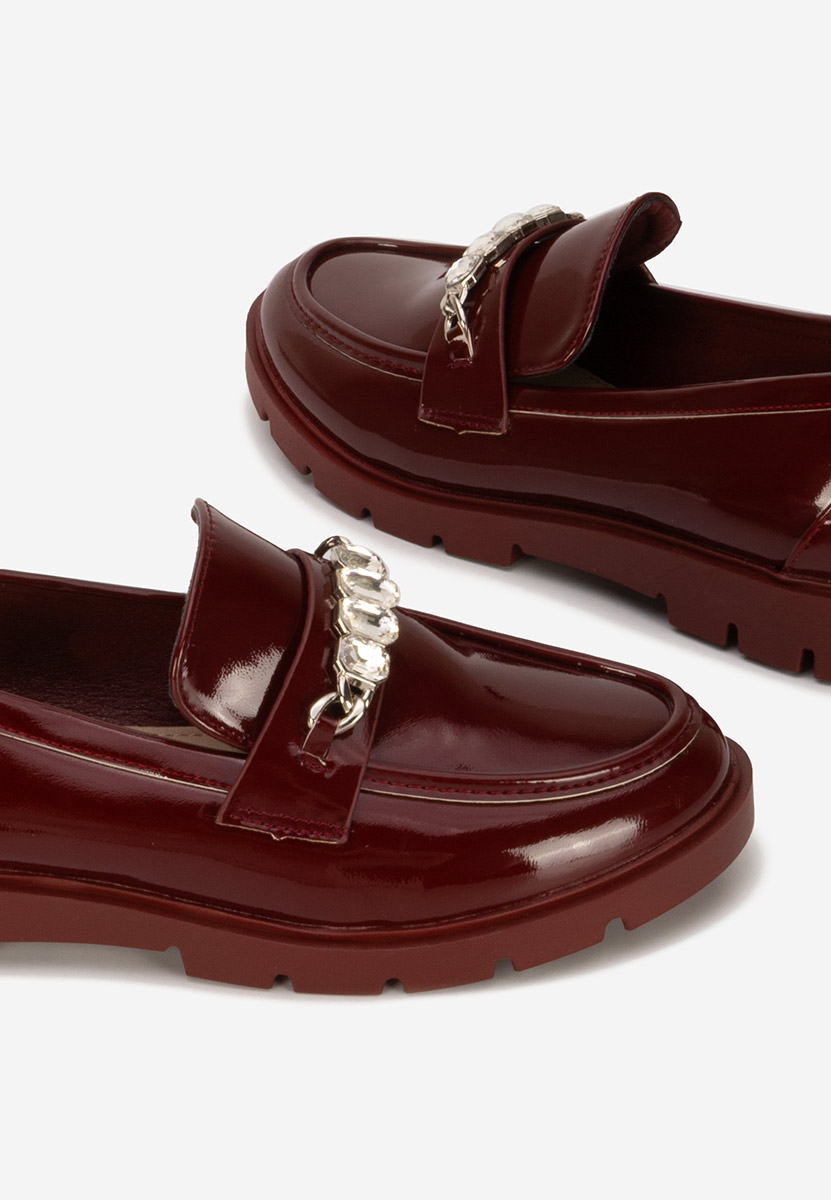 Дамски мокасини Anselia Винено червено